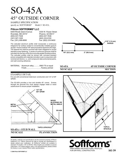 Inside Corners Aluminum SI Series Pittcon Industries - DCSÂ® Metal ...