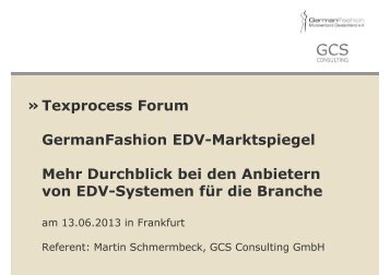 Martin Schmermbeck texprocess Vortrag GermanFashion EDV ...