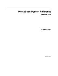 PhotoScan Python Reference Release 0.9.0 Agisoft LLC