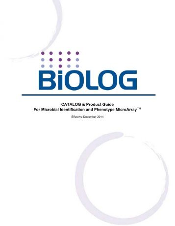 Download our Catalog - Biolog Inc.