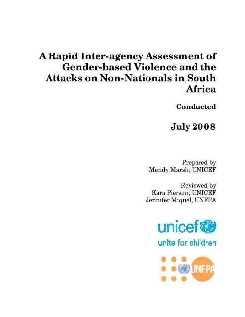 A Rapid Inter-agency Assessment of Gender-based Violence and ...