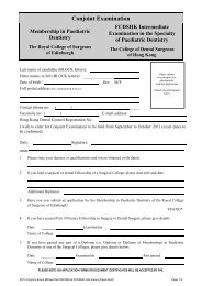 Application Form for Membership in Paediatric Dentistry RCSEd ...