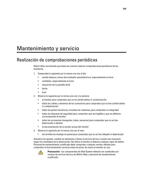 Instrucciones de uso, Welch Allyn ConnexÃ‚Â® Integrated Wall System