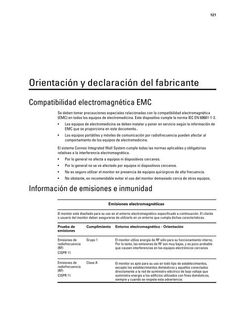 Instrucciones de uso, Welch Allyn ConnexÃ‚Â® Integrated Wall System