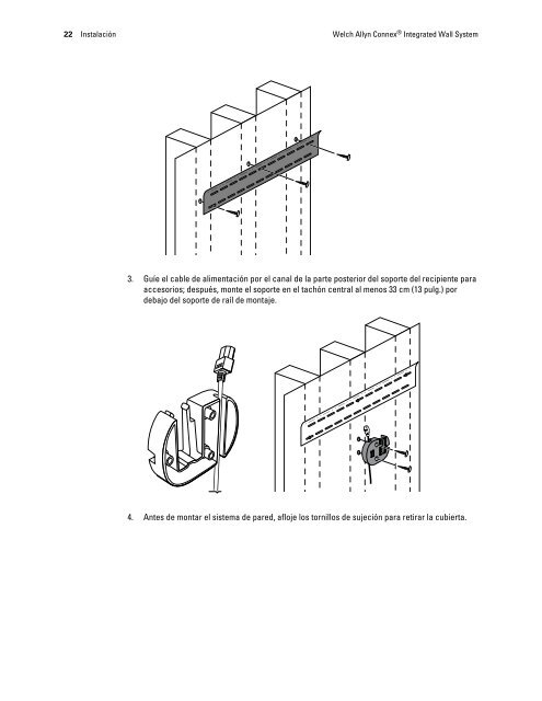 Instrucciones de uso, Welch Allyn ConnexÃ‚Â® Integrated Wall System