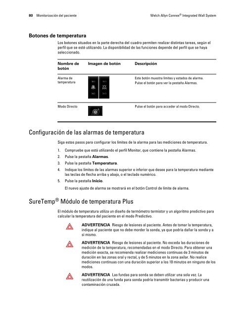 Instrucciones de uso, Welch Allyn ConnexÃ‚Â® Integrated Wall System