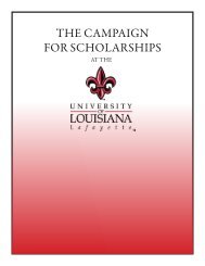 The Campaign for SCholarShipS - UL Lafayette Foundation