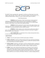 This HDCP License Agreement - Digital Content Protection LLC