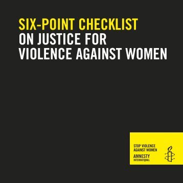 Six-Point Checklist on Justice for Violence Against Women