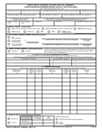 USAFE Form 832, 20020801, Page 1 - Ramstein Air Base