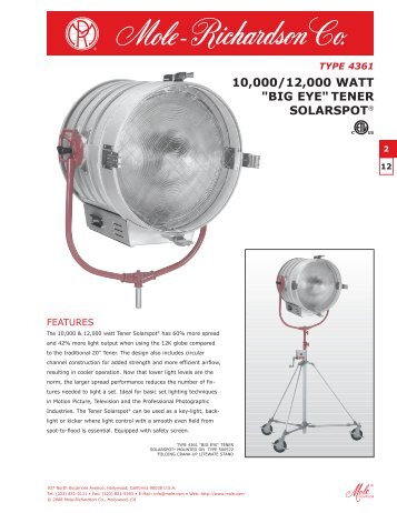 Type 4361 â 10000/12000 Watt "Big Eye" - Mole-Richardson