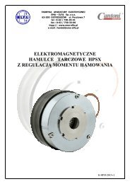 elektromagnetyczne hamulce tarczowe hpsx z ... - Cantoni Group