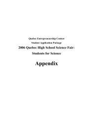 2006 Quebec High School Science Fair - Inforoute FPT