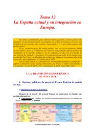 Tema 12 La España actual y su integración en Europa.