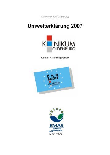 Umwelterklärung 2007 - im Klinikum Oldenburg