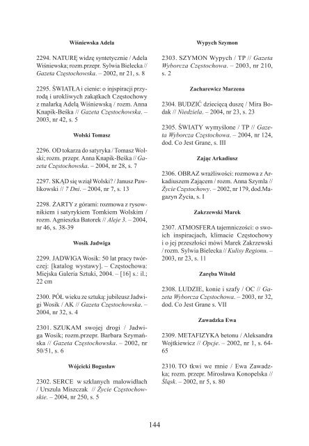 za lata 2002-2004 - Śląska Biblioteka Cyfrowa