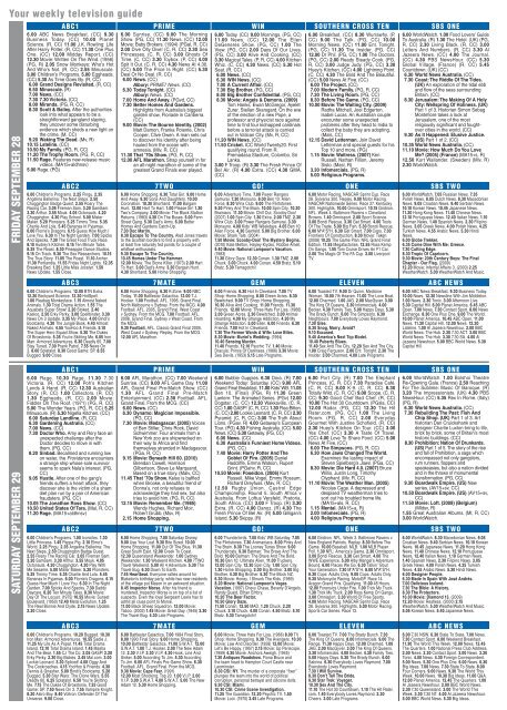 Your weekly television guide - Weekly Times Now