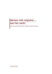 de conceptrichtlijn 'Mensen met migraineâ¦aan het werk!' - NIP