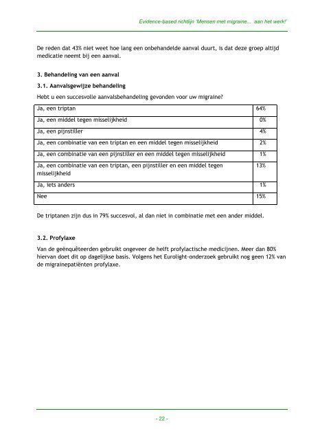 de conceptrichtlijn 'Mensen met migraineâ¦aan het werk!' - NIP