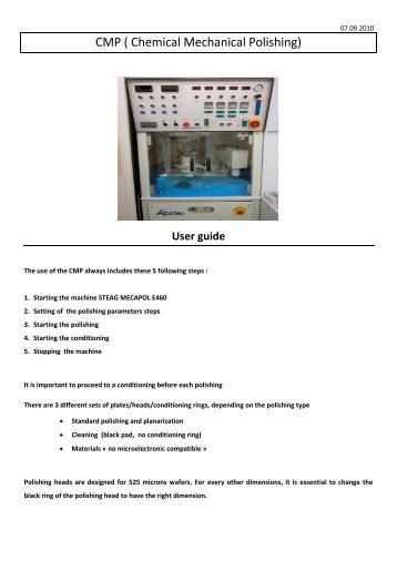 CMP ( Chemical Mechanical Polishing) - CMI