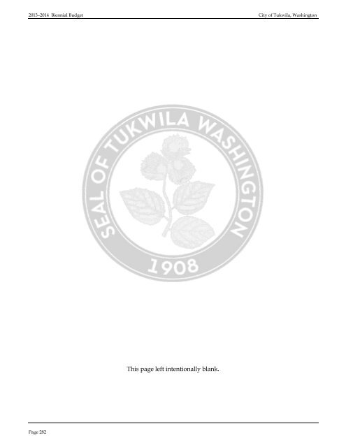 2013â2014 BIENNIAL BUDGET - the City of Tukwila