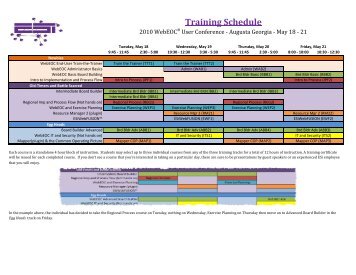 2010 WebEOC® User Conference Training Tracks - ESi911