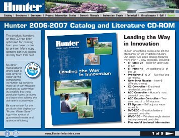 Hunter 2006-2007 Catalog and Literature CD-ROM - Diamond Head ...