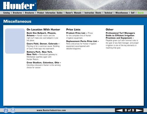 Hunter 2006-2007 Catalog and Literature CD-ROM - Diamond Head ...