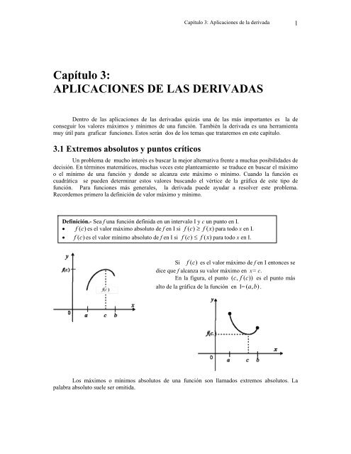 CapÃ­tulo 3: APLICACIONES DE LAS DERIVADAS