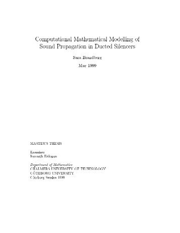 Computational Mathematical Modelling of Sound ... - FEniCS Project