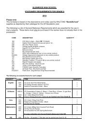 Stationery list grade 9 2013(1).pdf - Glenwood High School