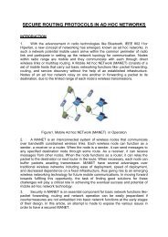 SECURE ROUTING PROTOCOLS IN AD HOC NETWORKS