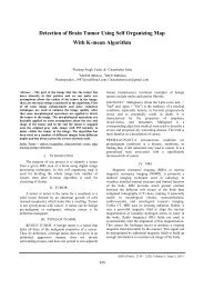 Detection of Brain Tumor Using Self Organizing Map ... - IRD India