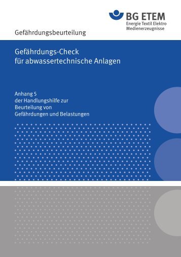 Gefährdungs-Check für abwassertechnische - BG ETEM B-EW