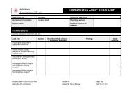 Transport Horizontal Audit checklist