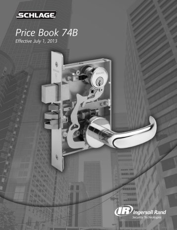 Schlage Commercial Price Book - Top Notch Distributors, Inc.