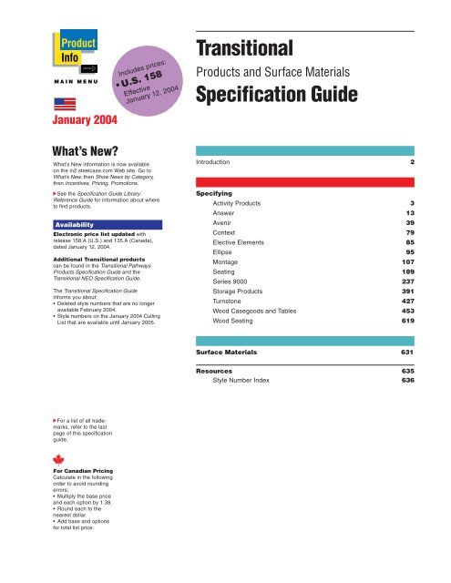 Transitional Specification - OEC Business Interiors