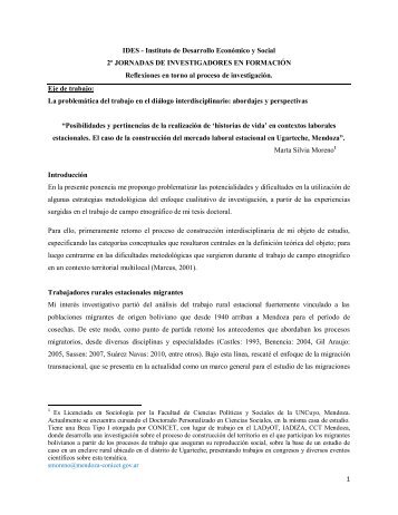 Silvia Moreno - Grupo Interdisciplinario de Investigadores en ...