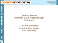 Open Access und Rechtliche Rahmenbedingungen Einführung