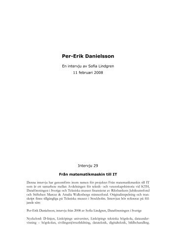 Per-Erik Danielsson - Tekniska museet