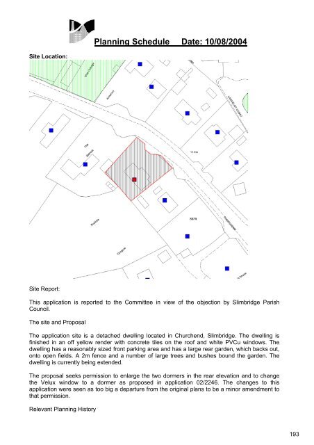 Planning Schedule Date: 10/08/2004 - Stroud District Council