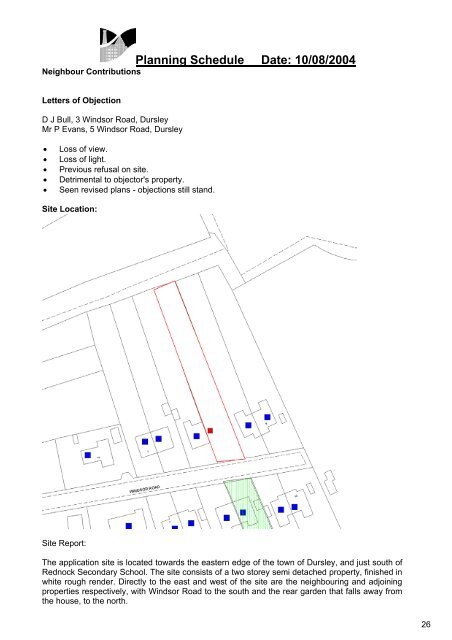 Planning Schedule Date: 10/08/2004 - Stroud District Council