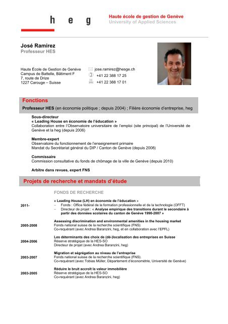 Cv Leading House En Economie De L Education Universite De