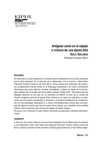 Antiguas caras en el espejo o crónica de una época feliz