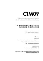 CIM09 - 5th Conference on Interdisciplinary Musicology - UniversitÃ© ...