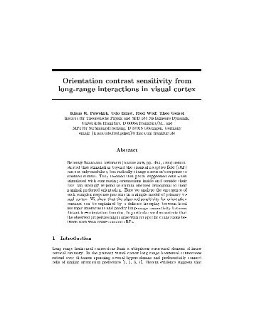 Orientation contrast sensitivity from long-range interactions in visual ...