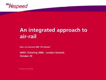 An integrated approach to air-rail - Data Interchange for Air-Rail ...