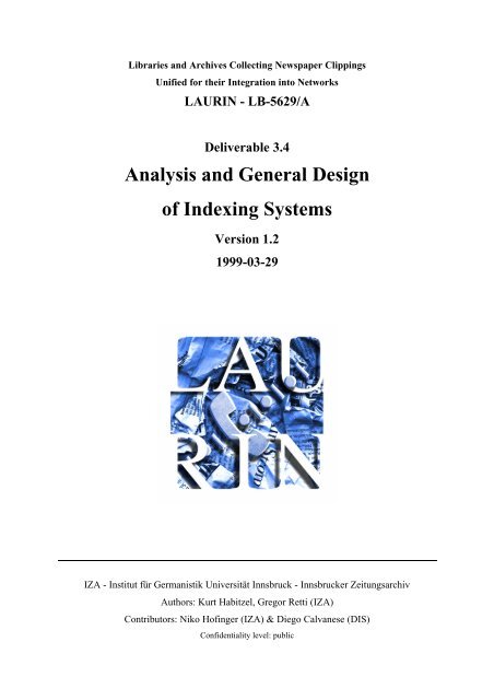 Analysis and General Design of Indexing Systems - Natural ...