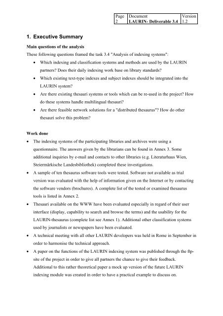 Analysis and General Design of Indexing Systems - Natural ...