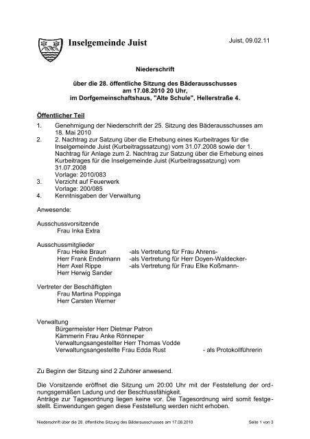 ergebnis-28-2010-bad.pdf - Inselgemeinde Juist